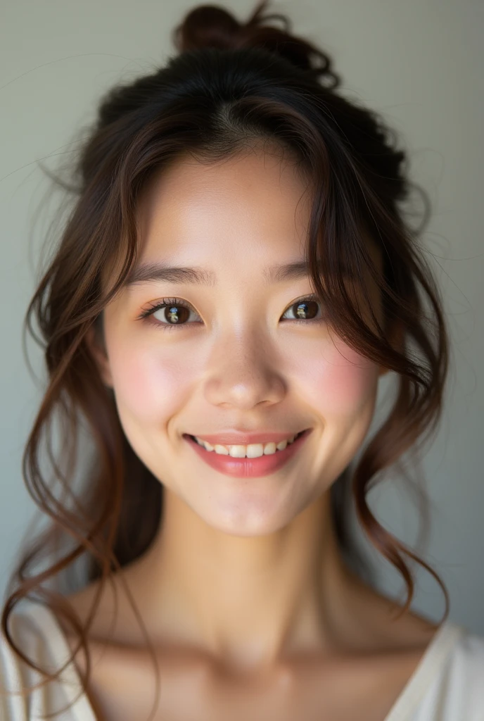 a selfie d&#39;a pretty young woman, prise avec l&#39;appareil photo de l&#39;iPhone