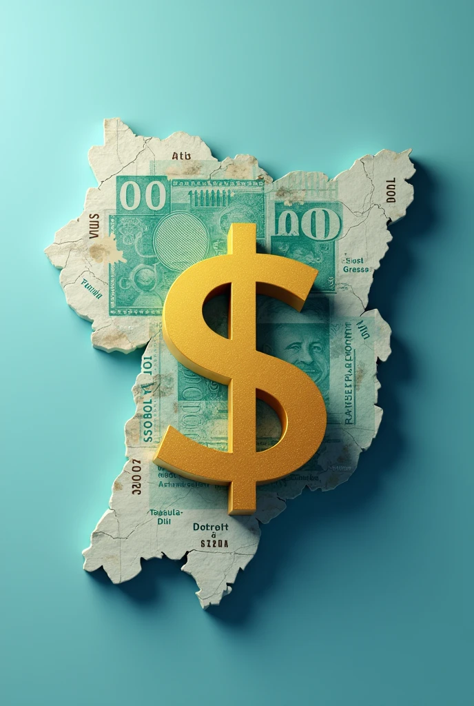 create an image with the Brazilian real symbol on top of the state of Mato Grosso