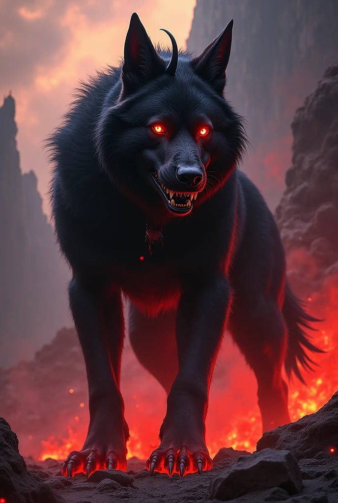 A female hell hound fursona.