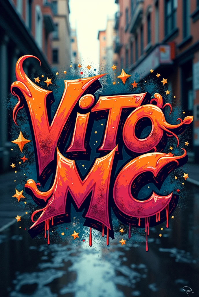 Graffiti street typography that says Vito Mc 