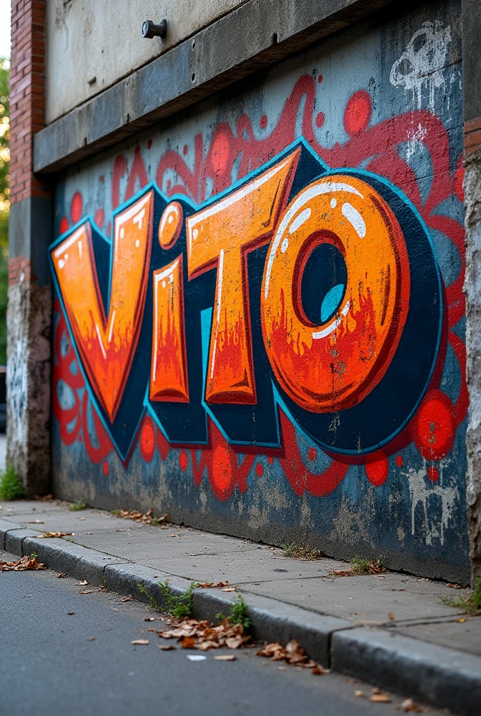Graffiti typography urban street tak that says Vito Mc