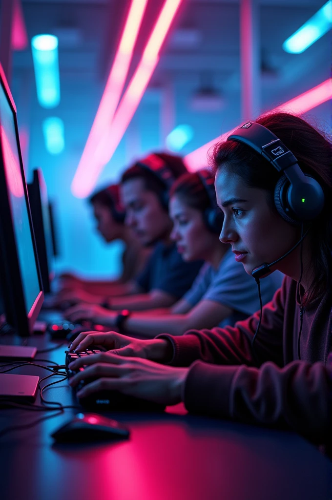 Write me gamers with neon colors
