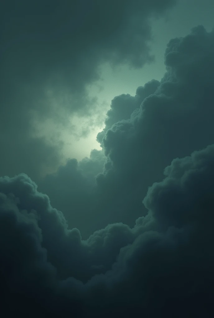 Create a surreal image of a dark sky with slightly dark clouds