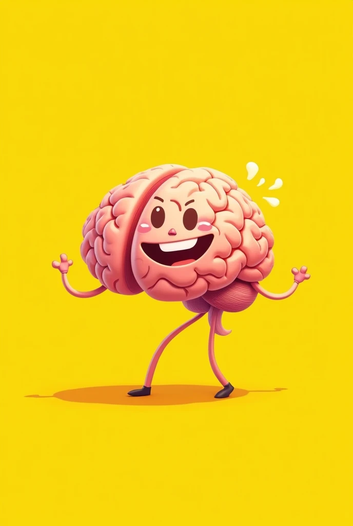 Cartoon Brain, yellow backdrop