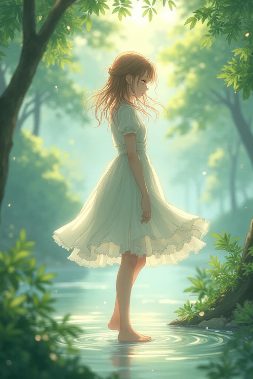 1girl, chloe, barefoot, anime