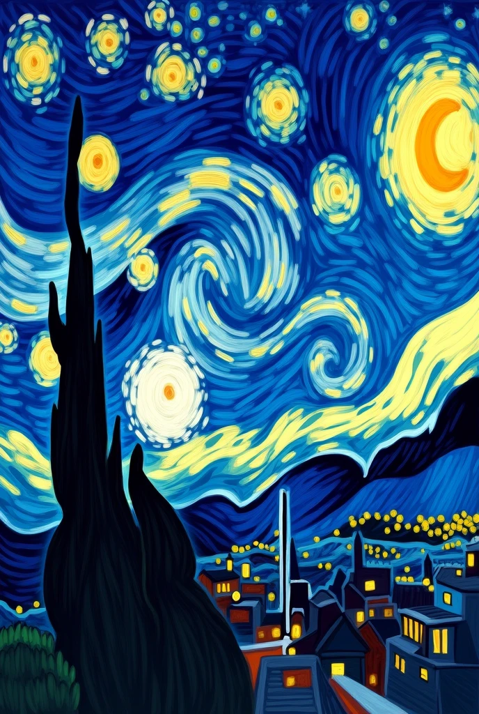 Van Gogh's Starry Night animated in motion
