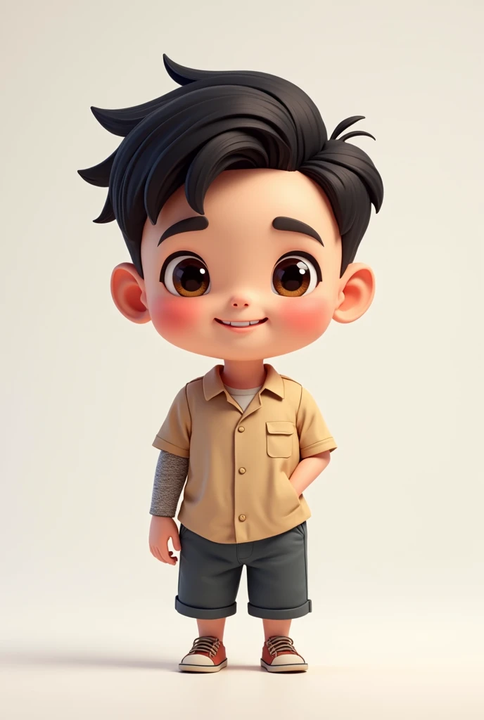 Dương Quá, chibi, right arm amputated, wear real shirts