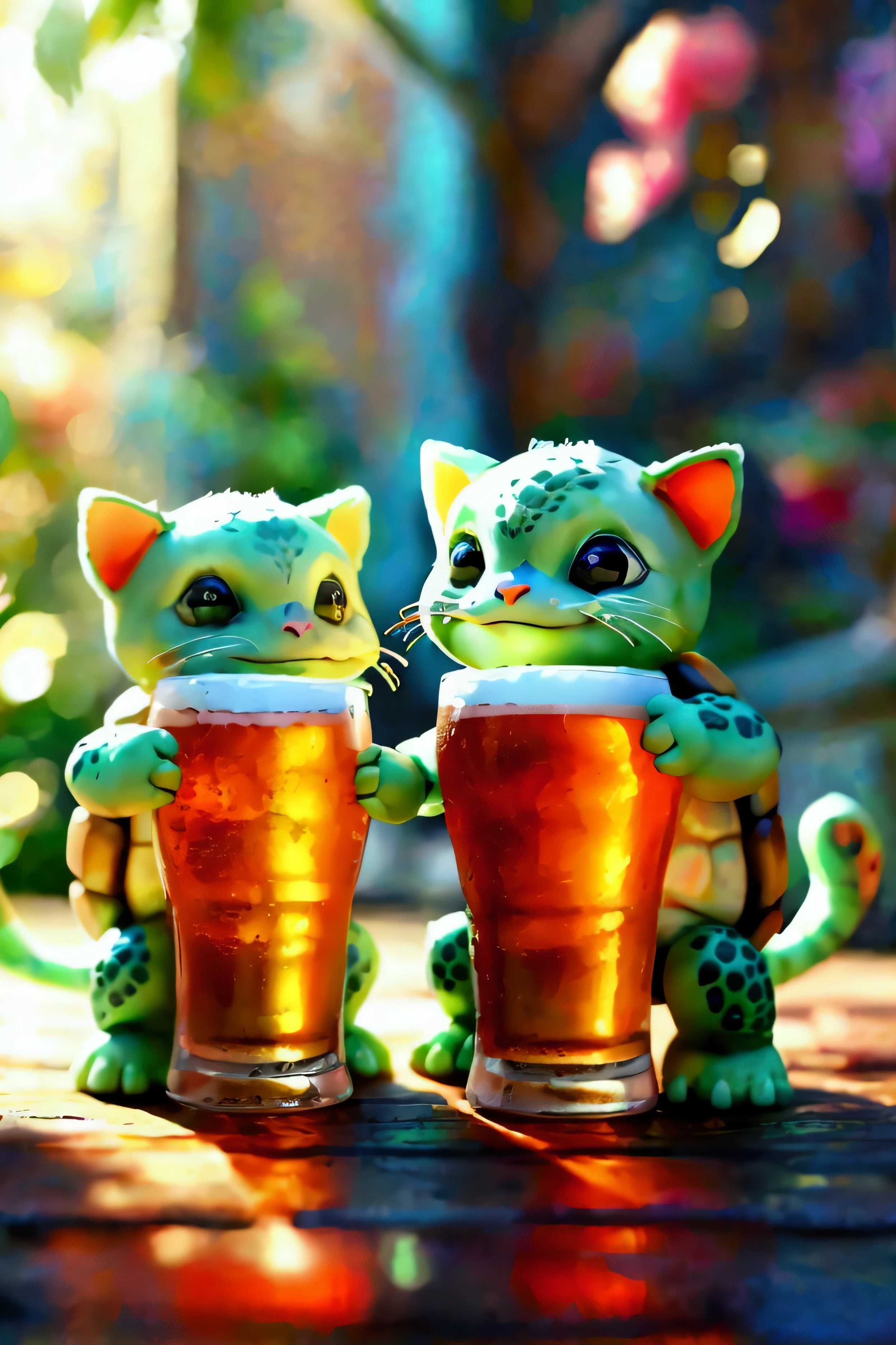turtle catoon dring beer