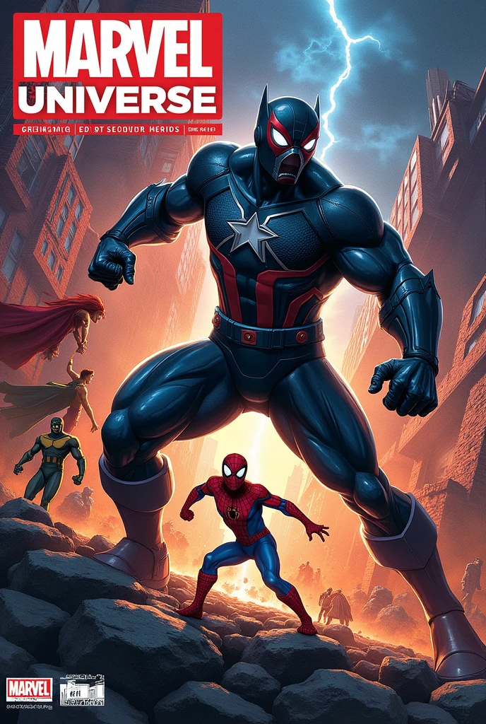 8 pages magazine design about the Marvel universe