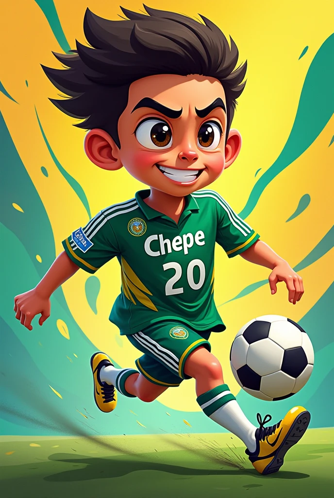 Animated palmeiras player with number 20 that says Chepe