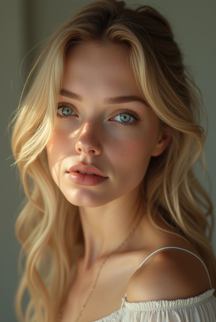 A blond beautiful young woman