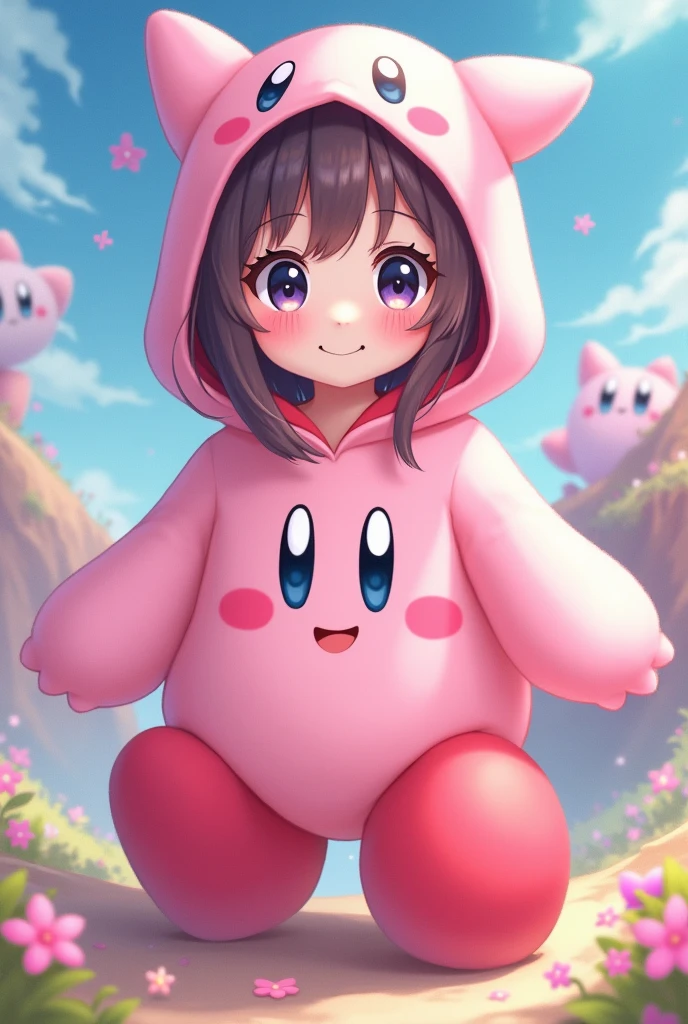 Anime age girl in Kirby outfit