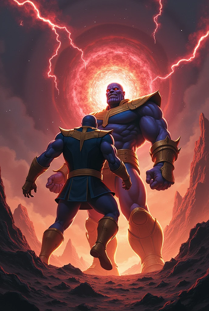 Darksied Fighting with thanos on hell