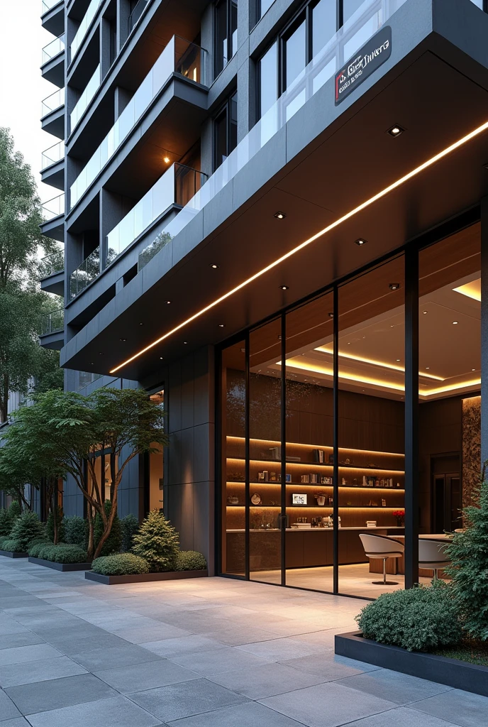 A photo of a law office in a condominium with corporate visagist architecture with the sign “Dr.. GUSTAVO OLIVEIRA OAB/SP 416.818”