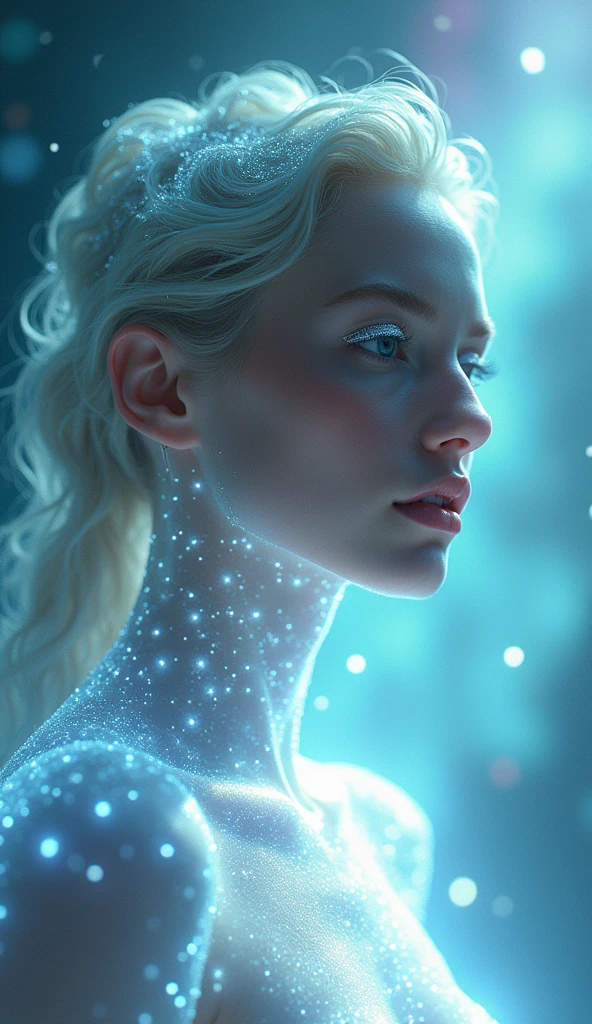 (masterpiece,Distinguished Quality,mirror-like,cinematic experience,incredibly detailed,absurdities),8k,Wallpaper,(ray tracing),1 female,full body shot,beautiful woman,(The goddess of light is floating in the air.:2.0),(Forehead:2.0),(The female body is composed of white light particles.:2.0),Portrait of the goddess,fantasy digital art,(cowboy shot:2.0),(super sexy:2.0),(diffuse light reflection.:2.0),(The background is a beautiful aurora.:2.0),(beautiful face,detailed face,beautiful skin texture:1.3,beautiful hair)
