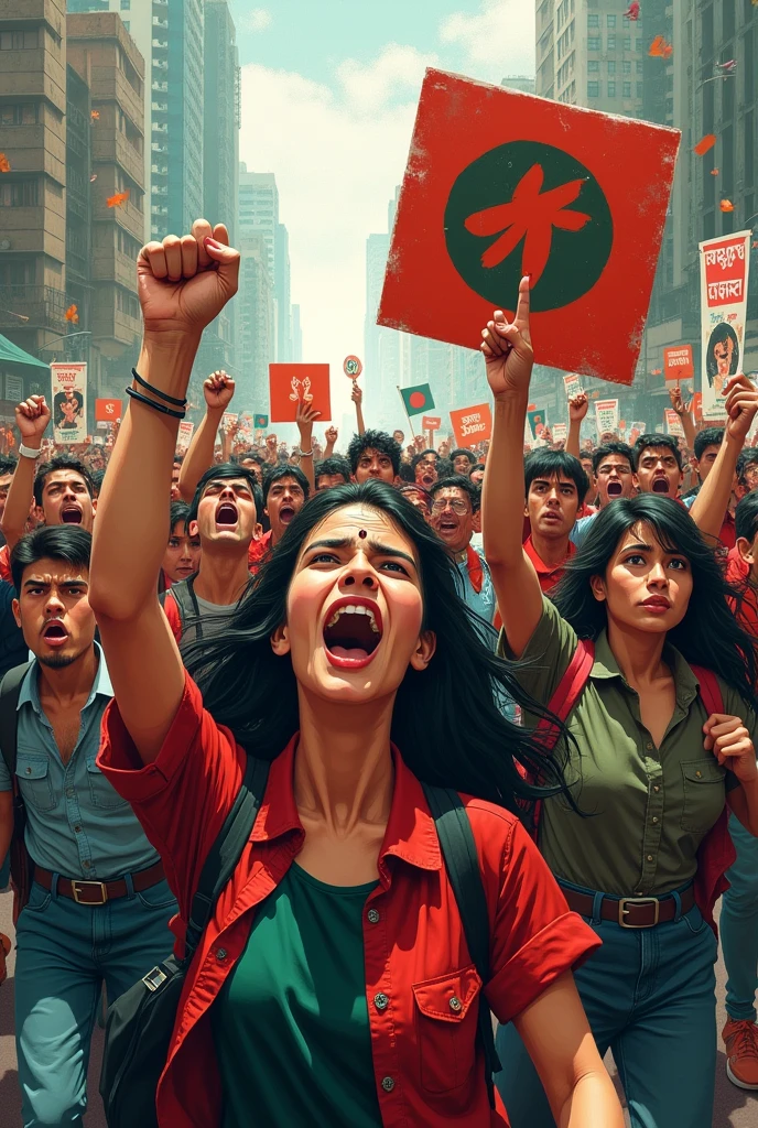 ৩৬ জুলাই বাংলায় লিখা ছাত্র ও গনমানুষের আন্দোলন ওয়াল পিক