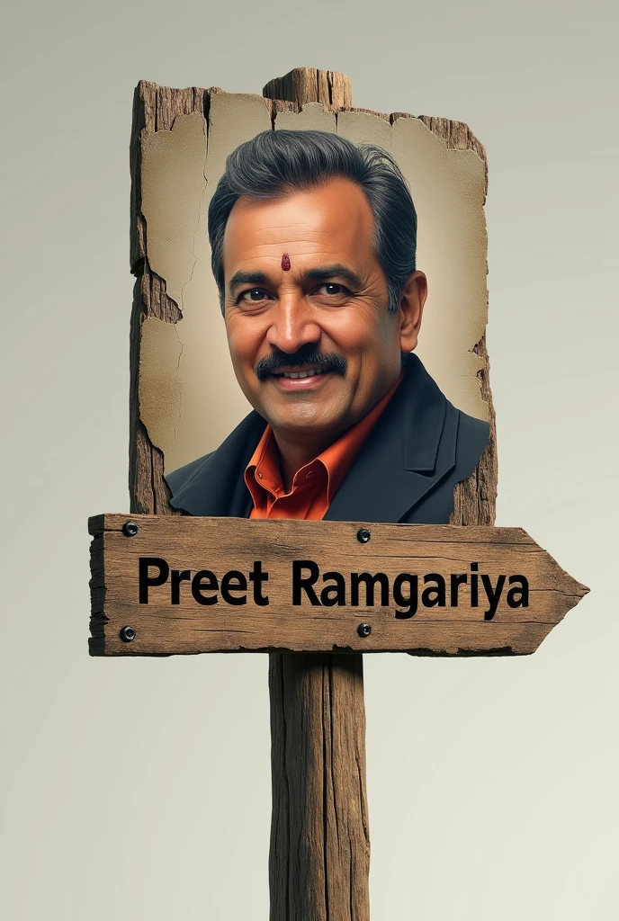 Ped ki thani se board tnga hua h jispe likha hua h preet ramgarhiya .