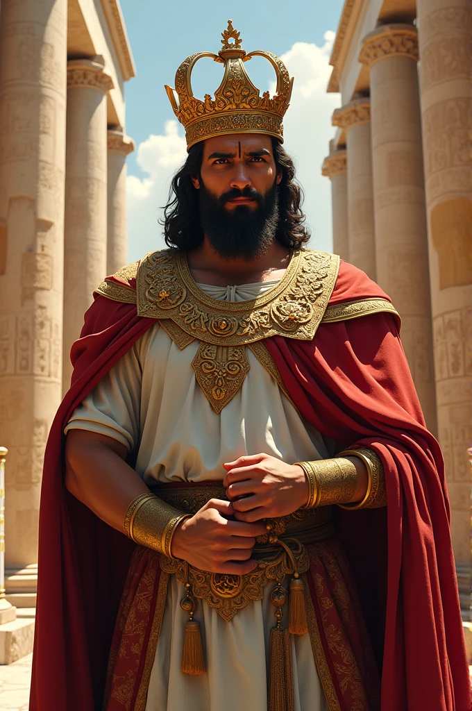Cyrus the great in persepolis with big crown