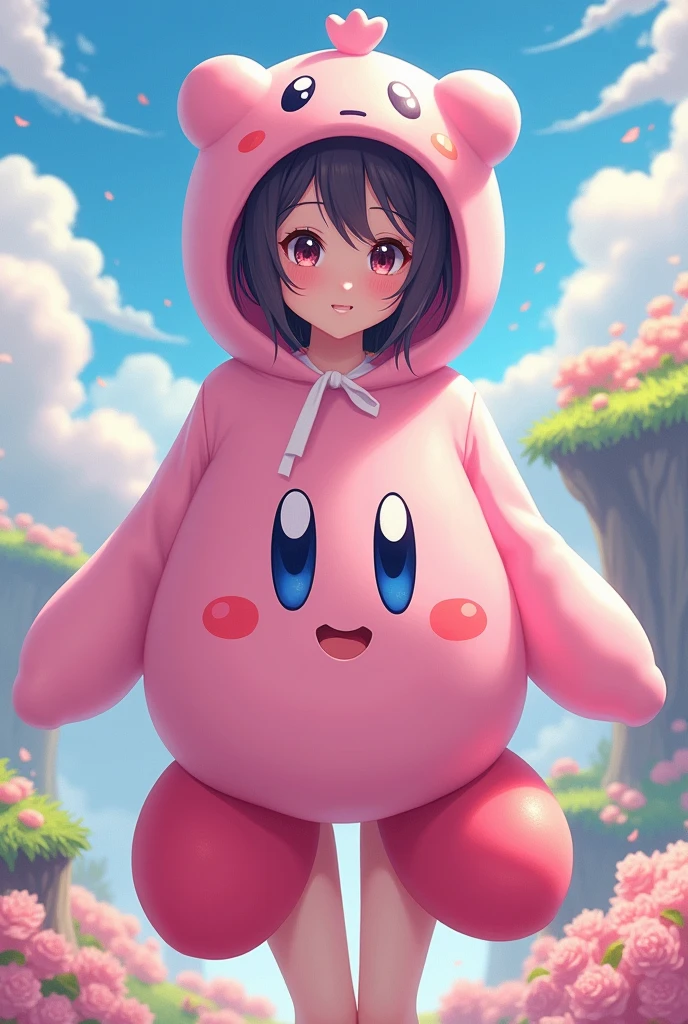 Anime adult girl with Kirby outfit 