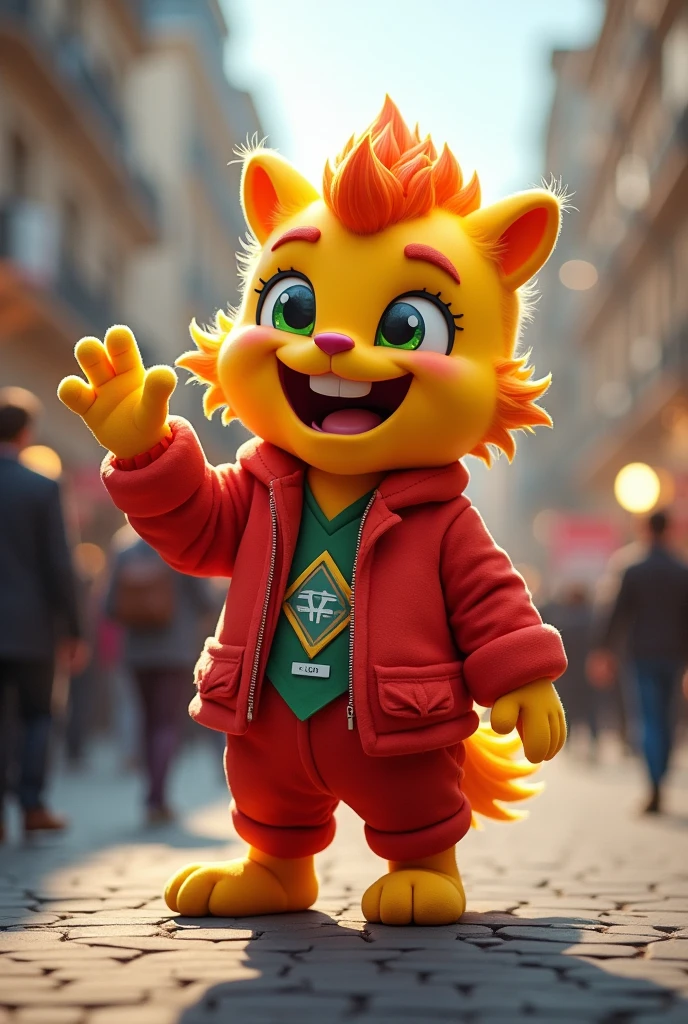 Create a mascot for WhatsApp profile pictures that will symbolize an I.The red and yellow one called 13zinho symbolizes a person running for mayor.