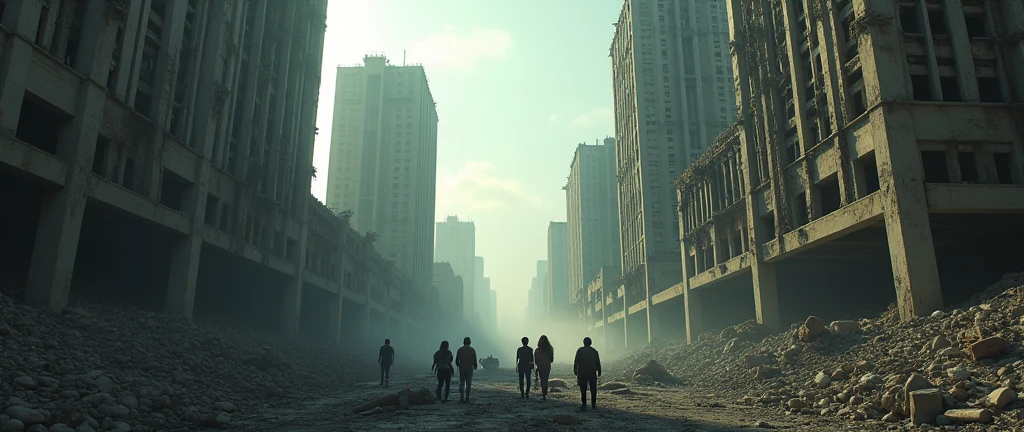 2024; (masterpiece, best quality) destroyed city (Lima)People looking up.