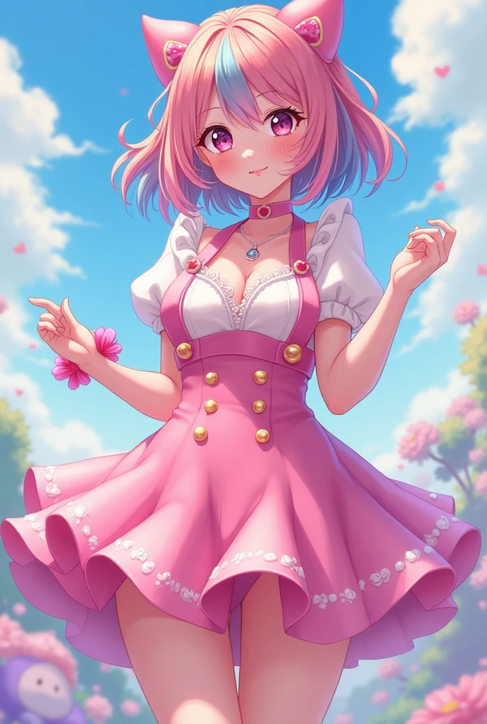 Anime adult girl in Kirby outfit