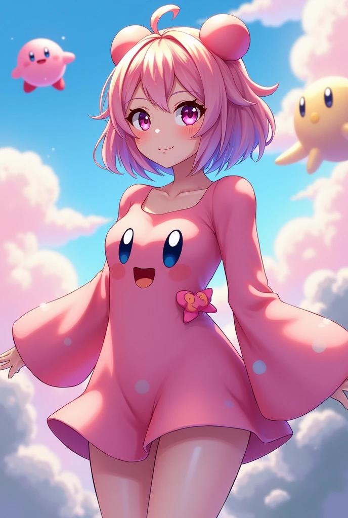 Anime adult girl in Kirby outfit