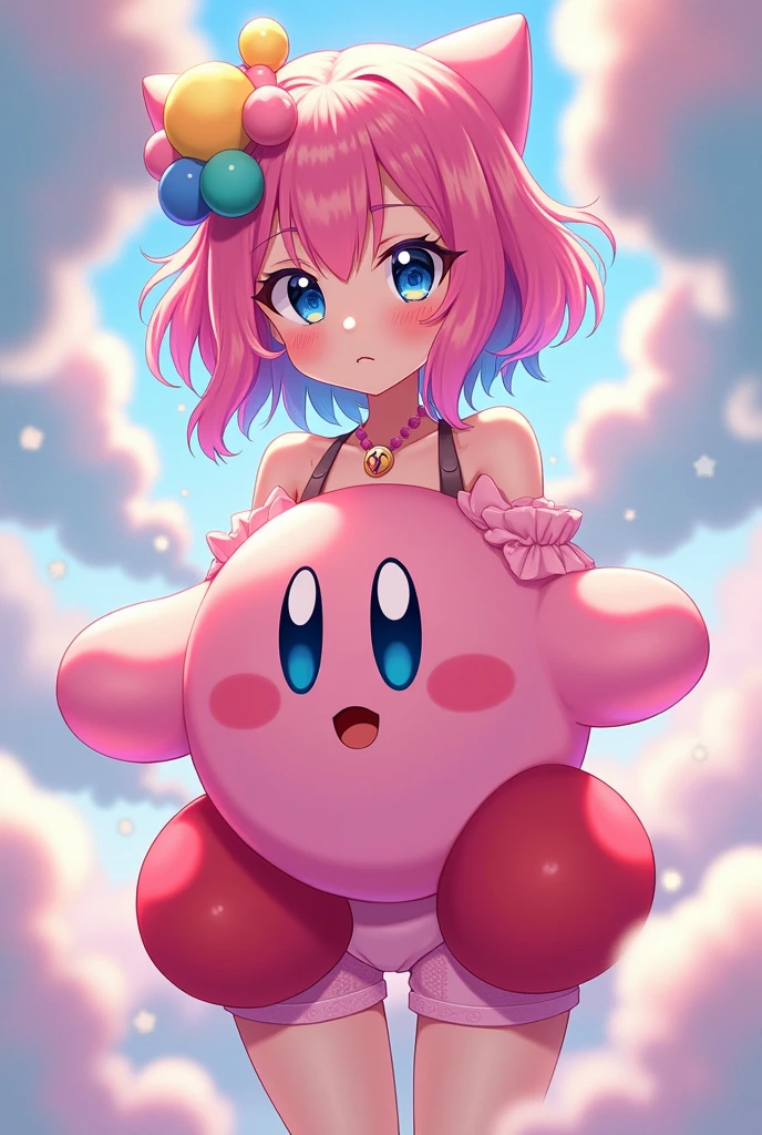Anime adult girl in Kirby outfit