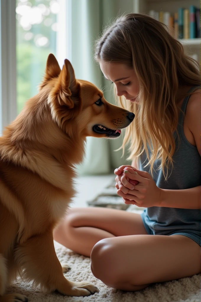 A dog fucking a girl