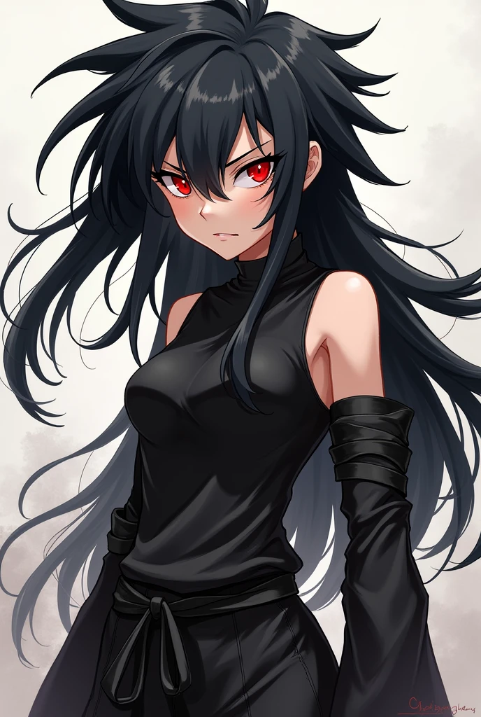 Girl,pointy ears,red eyes,dressed in armor,vampire,4k,black hair