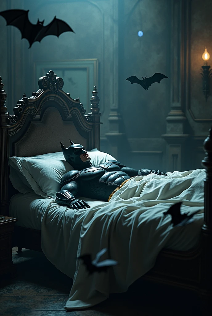 Batman in bed with a bat