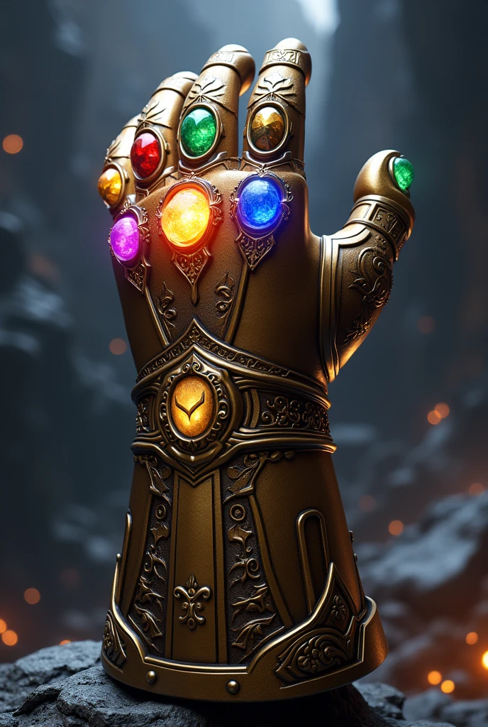 Thanos' gauntlet with the infinity stones 

