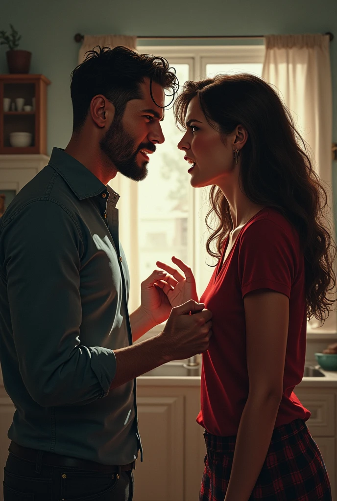 Husband and wife are fighting