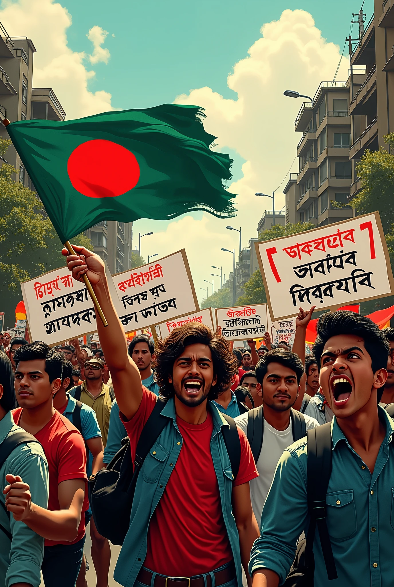 ৩৬ জুলাই বাংলায় লিখা ছাত্র ও গনমানুষের আন্দোলন ওয়াল পিক