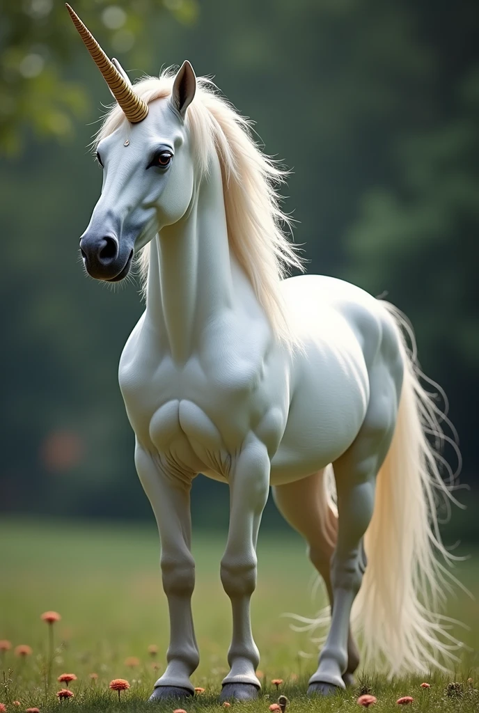 the unicorn is very visible, all parts clearly visible