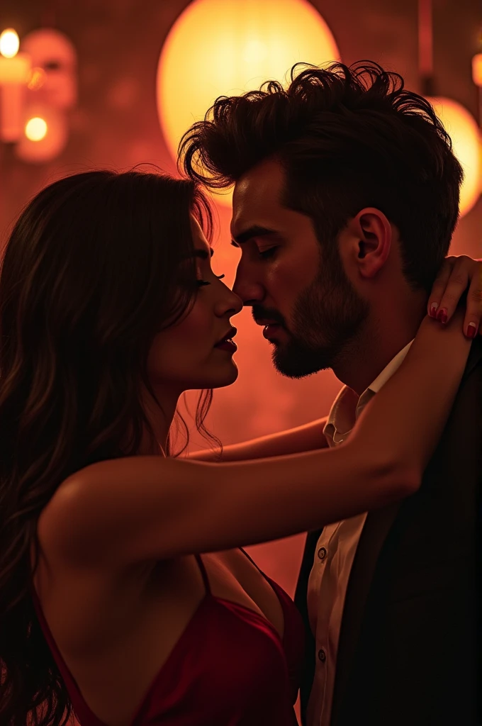 Women tease men and kiss them.