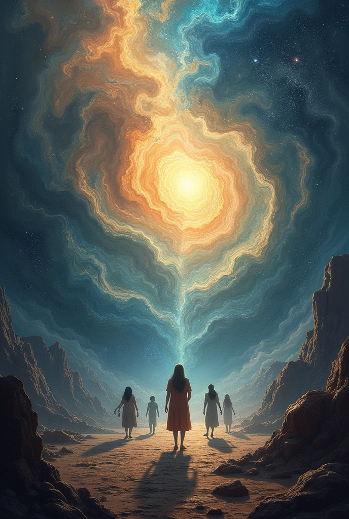 A drawing about how you imagine the cosmos began 