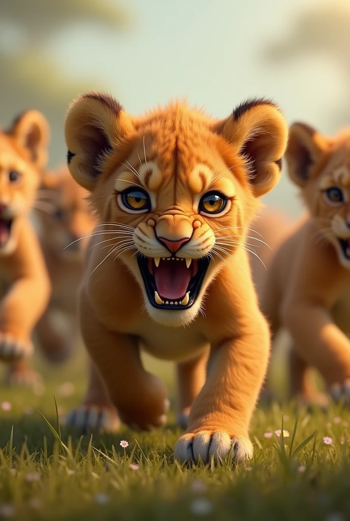 one in a school of fierce baby lions