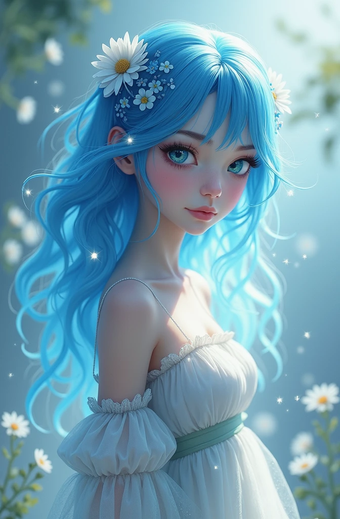 Create a blue haired girl
