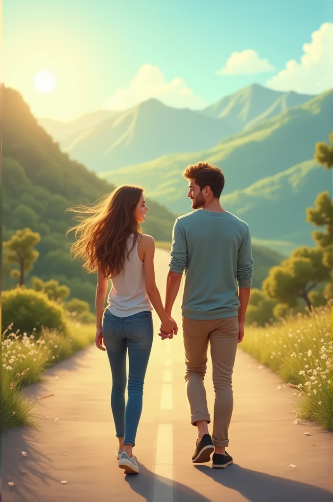 Couple image on road