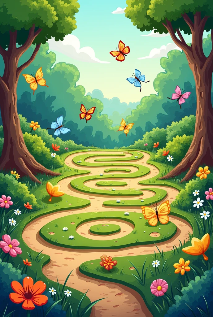 Butterfly maze, find the way puzzle for kindergarten,