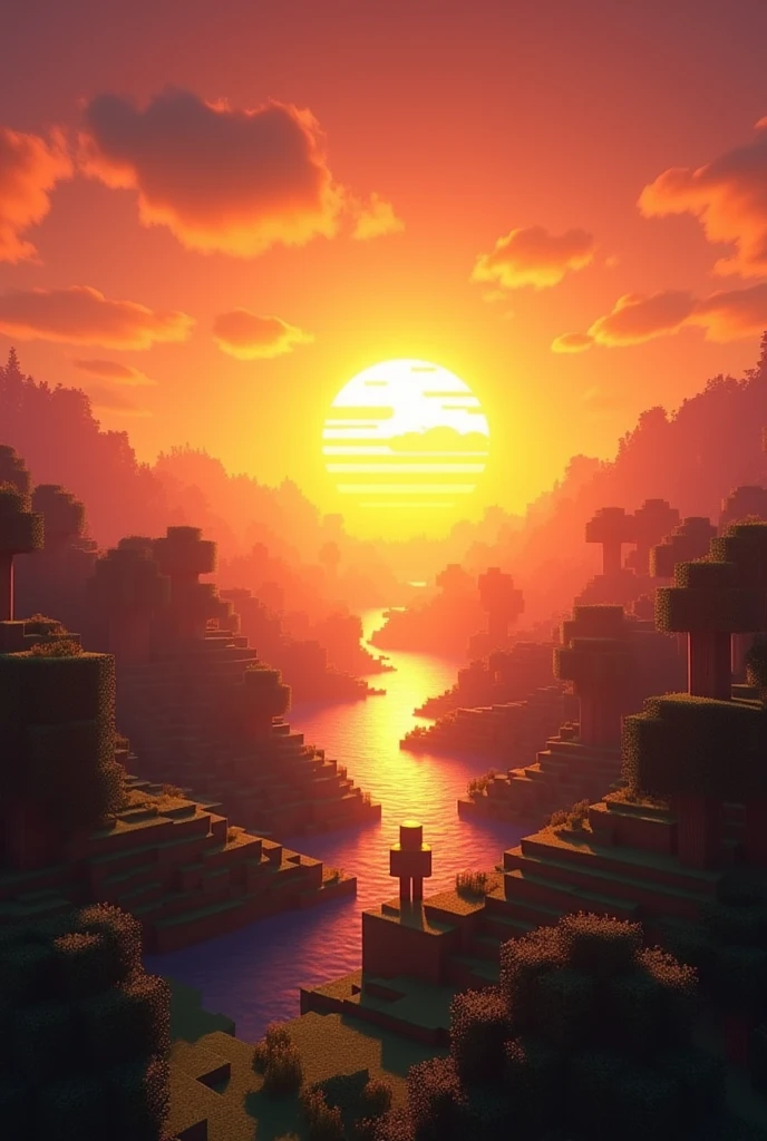 Um por do sol no manicraft