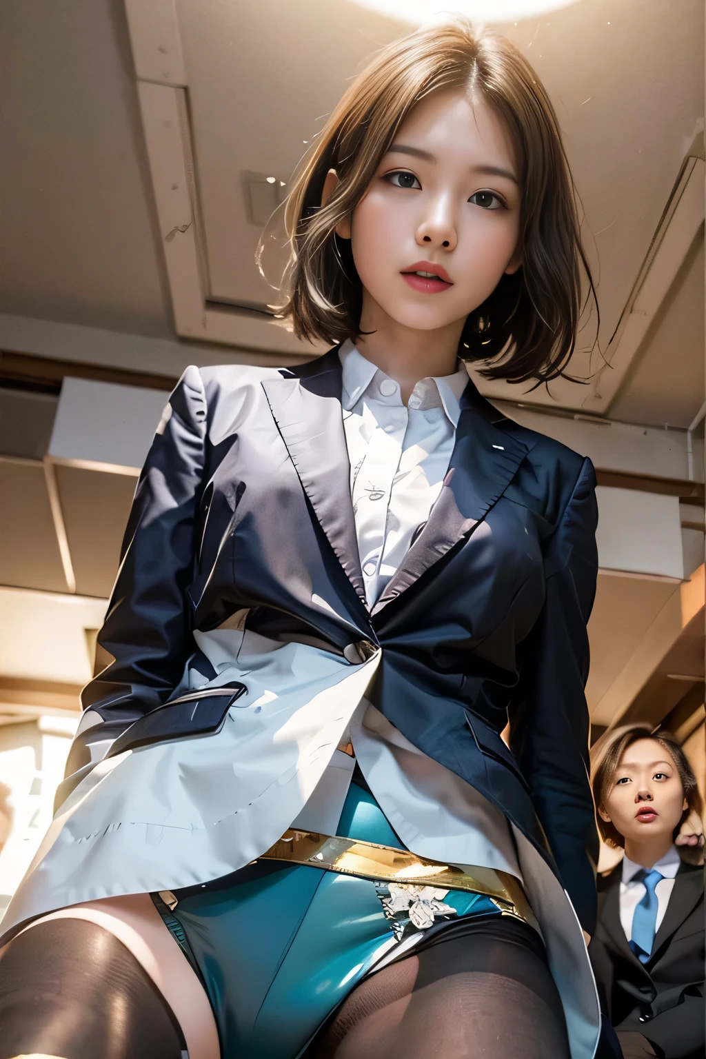 8k, RAW Portrait (Japanese women),masterpiece、Photorealistic:1.2、Realistic, Ultra-high resolution, Highest quality, Real Life Photos ,
((((1 female)))), Short Hairstyles,Slender body,、In the room、{Spread your legs、 From below photograph:1.6}
、((Ceiling From below:1.2))、(smile:0.7)、((She's wearing tiny white silk panties))、((Panty shot))、((A woman rolling up her skirt))、((From below:1.48))、((Crotch close-up:1.52))、((Pants with emphasis on the photo))、、((Spread your legs out to the side:1.4))、from below