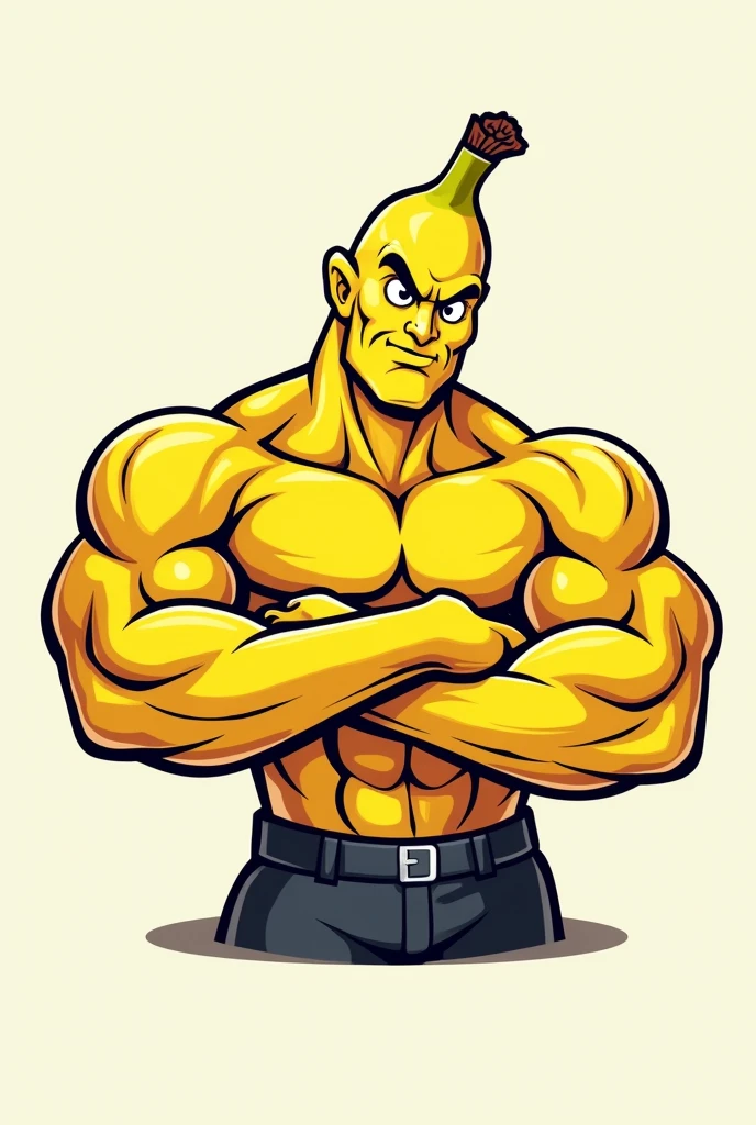 Muscle banana logo that takes protein