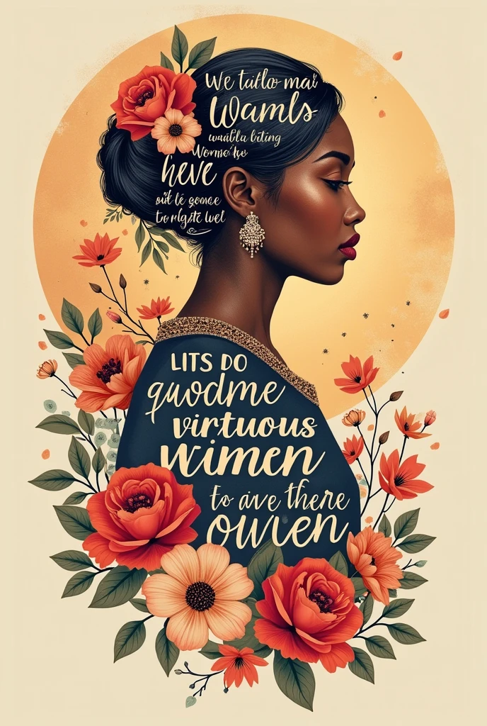 Design for a t-shirt with the words of virtuous women