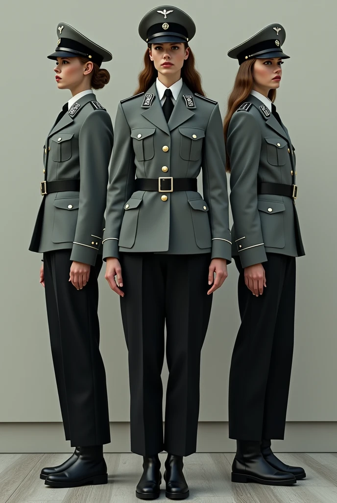 American female supermodels, dressed in Nazi uniforms