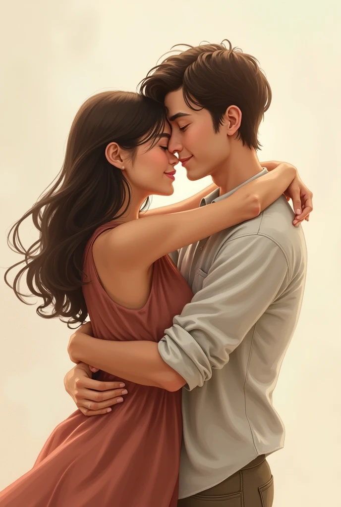 Hugging each other