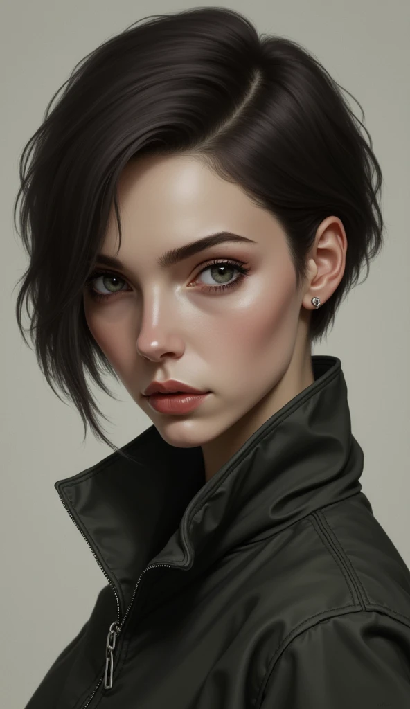 Eveline has sharp features, with short, dark brown hair and keen grey eyes that seem to pierce through lies. She dresses in simple, practical clothing, often in dark colors that allow her to blend into the shadows.