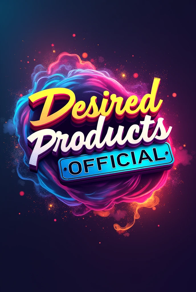 A logo which i will use for my business the name which the logo will be based on is "Desired ProductsOfficial" the background will be colourfull and the logo must be noticable situated in the center written in bold words and must match the backhand 