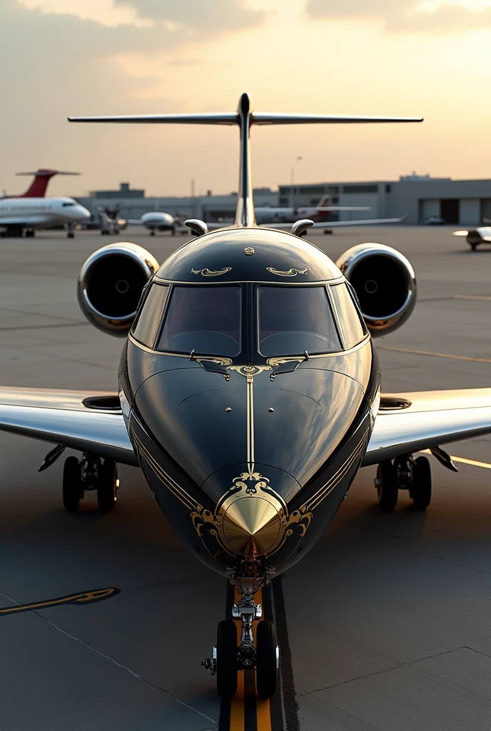 Black, Gold and Platinum Ultra Luxury Executive Private Jet 